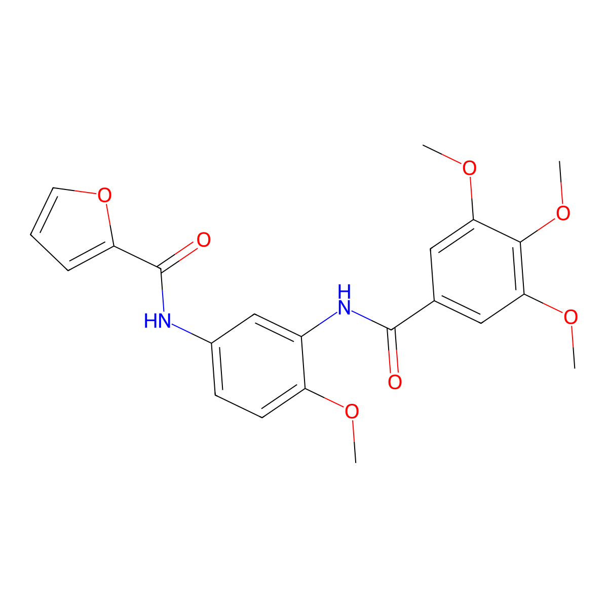 N-[4-methoxy-3-[(3,4,5-trimethoxybenzoyl)amino]phenyl]furan-2-carboxamide molecular structure, CAS 708249-82-5
