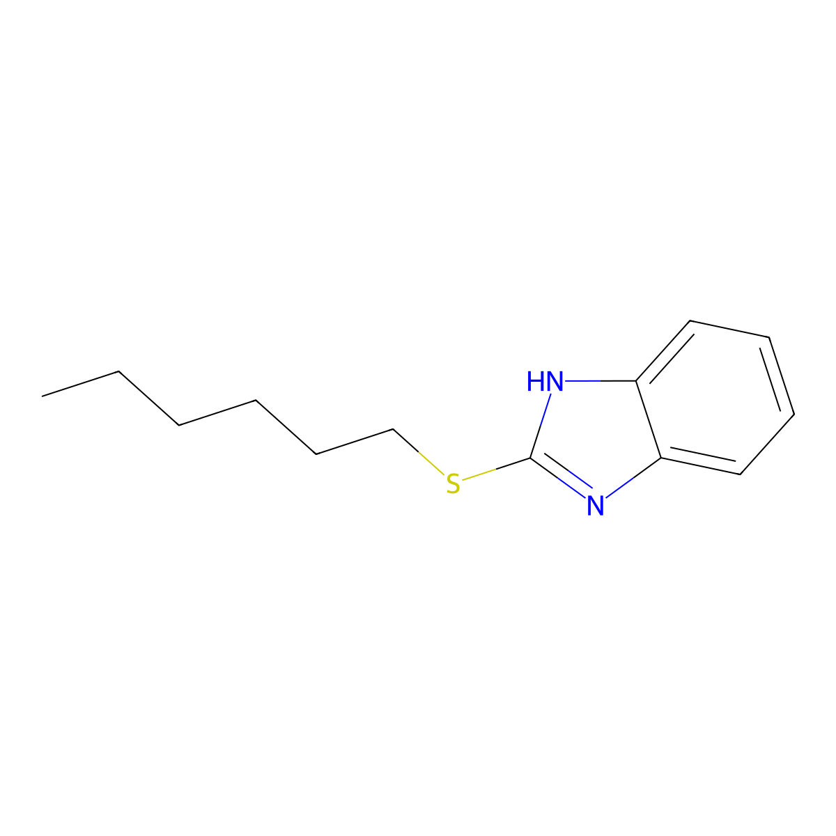 2-(Hexylsulfanyl)-1H-1,3-benzodiazole molecular structure, CAS 70825-03-5