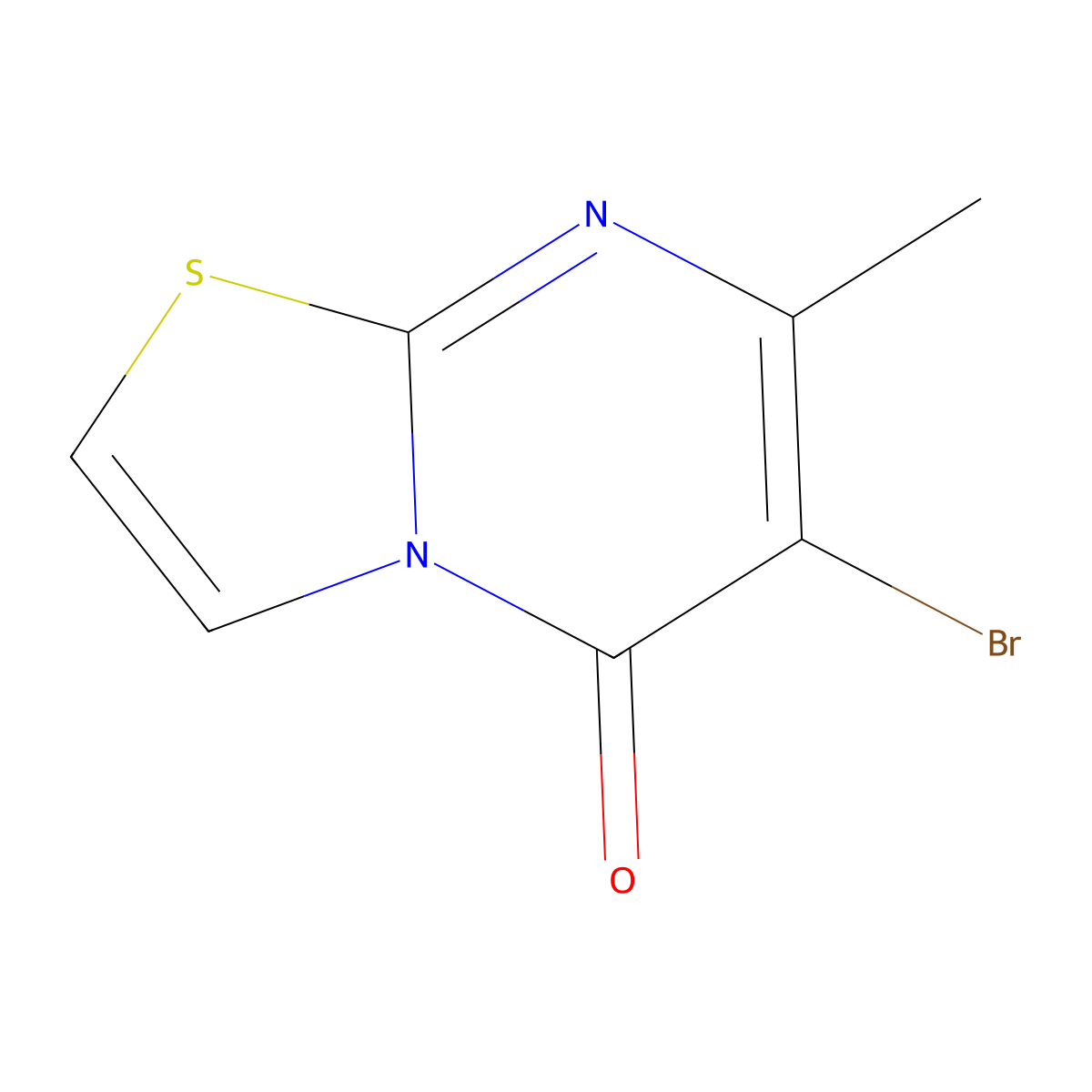 5H-Thiazolo[3,2-a]pyrimidin-5-one, 6-bromo-7-methyl- molecular structure, CAS 70825-45-5