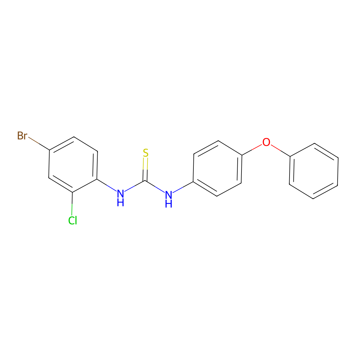1-(4-Bromo-2-chlorophenyl)-3-(4-phenoxyphenyl)thiourea molecular structure, CAS 708250-04-8