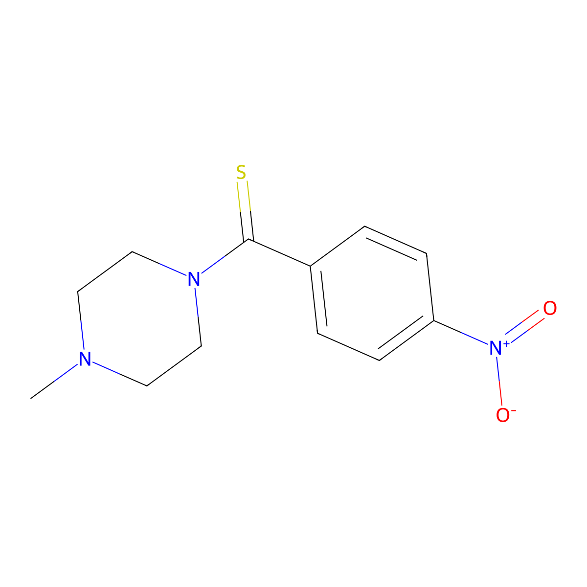 (4-Methylpiperazin-1-yl)(4-nitrophenyl)methanethione molecular structure, CAS 708250-06-0