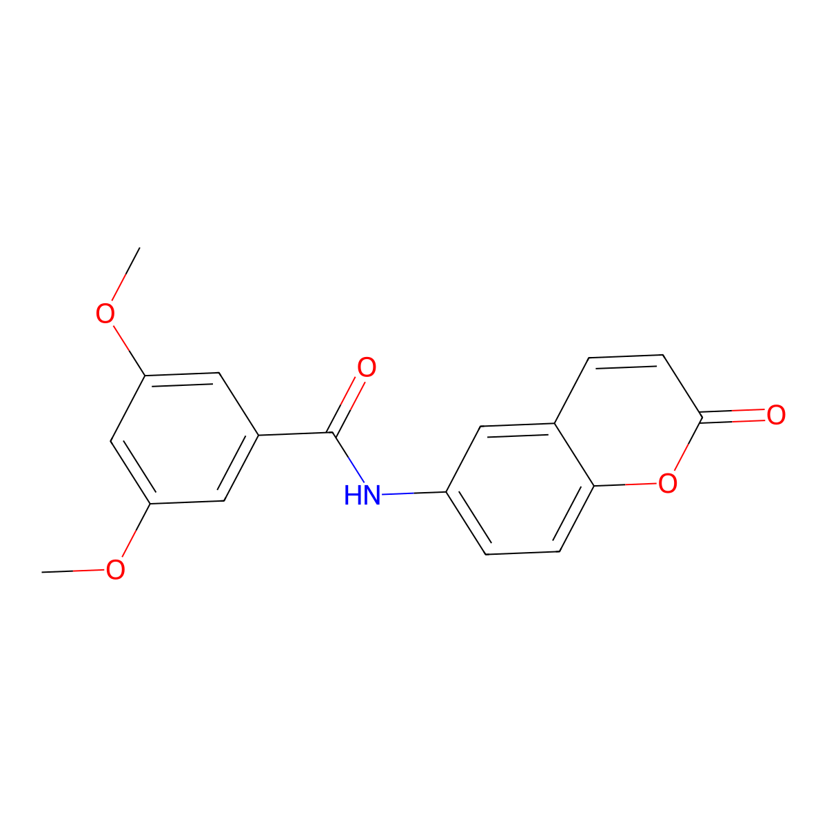 3,5-dimethoxy-N-(2-oxo-2H-chromen-6-yl)benzamide molecular structure, CAS 708250-28-6
