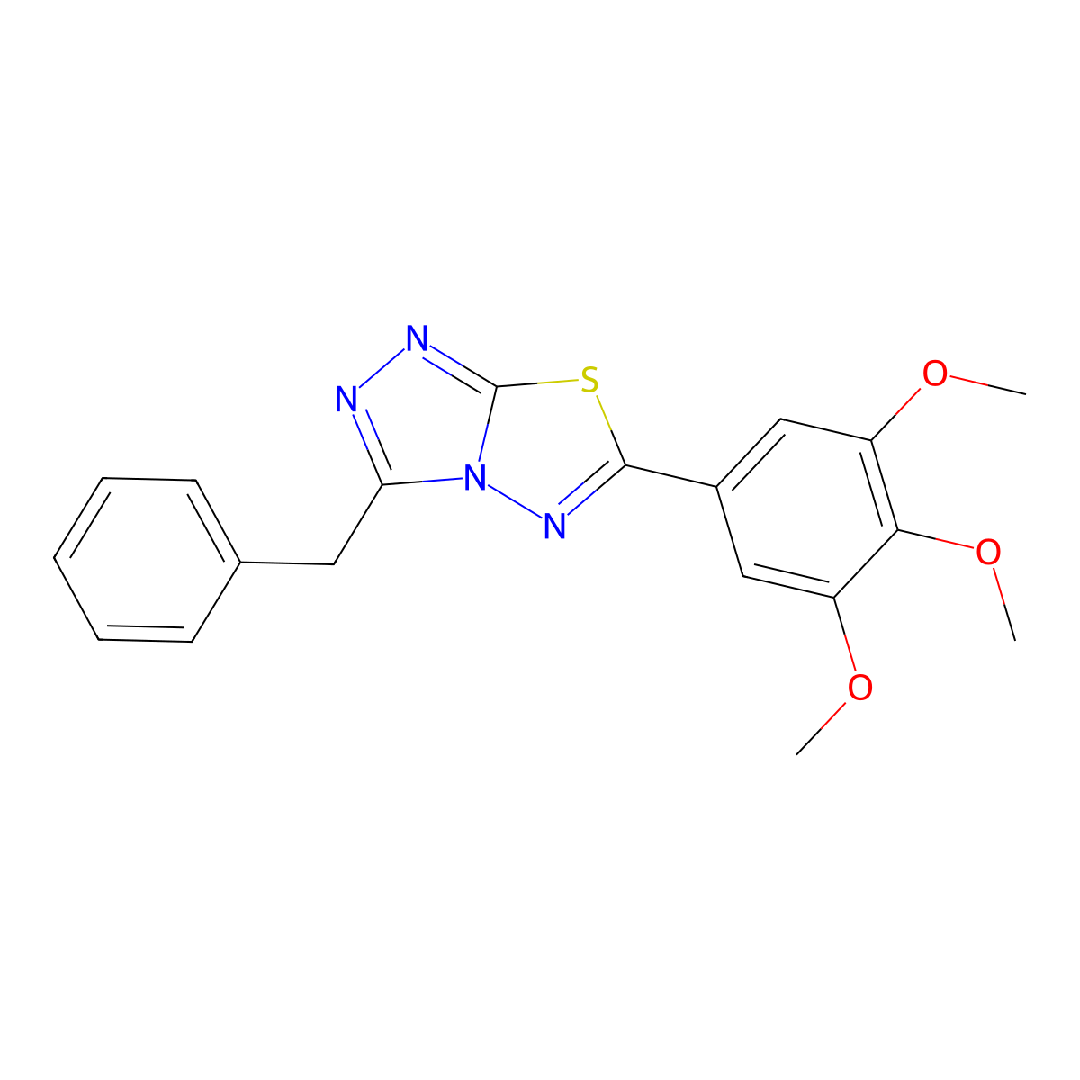 3-Benzyl-6-(3,4,5-trimethoxyphenyl)[1,2,4]triazolo[3,4-b][1,3,4]thiadiazole molecular structure, CAS 708251-12-1