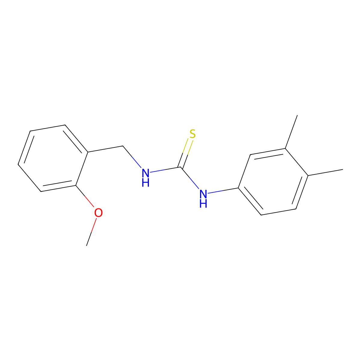 1-(3,4-Dimethylphenyl)-3-[(2-methoxyphenyl)methyl]thiourea molecular structure, CAS 708251-37-0