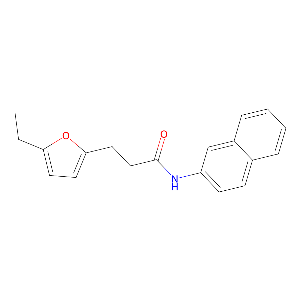3-(5-ethylfuran-2-yl)-N-(naphthalen-2-yl)propanamide molecular structure, CAS 708251-56-3
