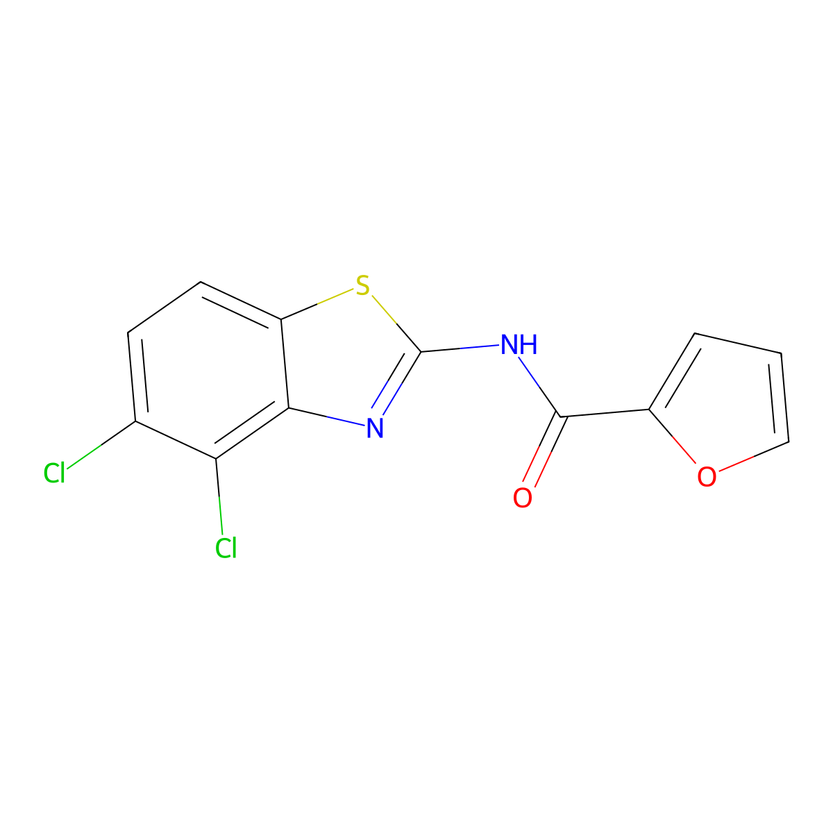 N-(4,5-dichloro-1,3-benzothiazol-2-yl)furan-2-carboxamide molecular structure, CAS 708251-71-2