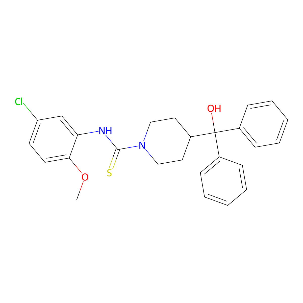 N-(5-chloro-2-methoxyphenyl)-4-[hydroxy(diphenyl)methyl]piperidine-1-carbothioamide molecular structure, CAS 708251-74-5