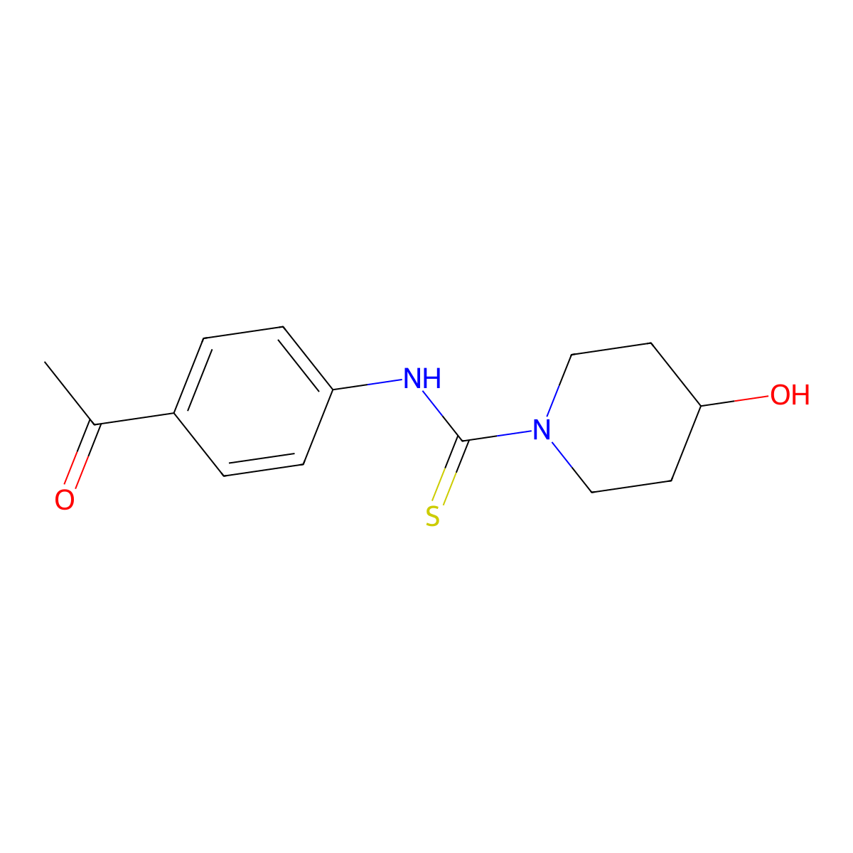 N-(4-acetylphenyl)-4-hydroxypiperidine-1-carbothioamide molecular structure, CAS 708251-80-3