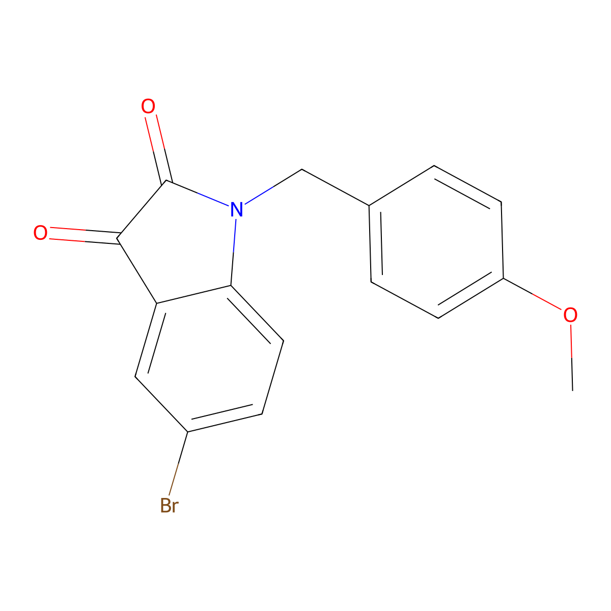 5-Bromo-1-(4-methoxybenzyl)indoline-2,3-dione molecular structure, CAS 708251-87-0