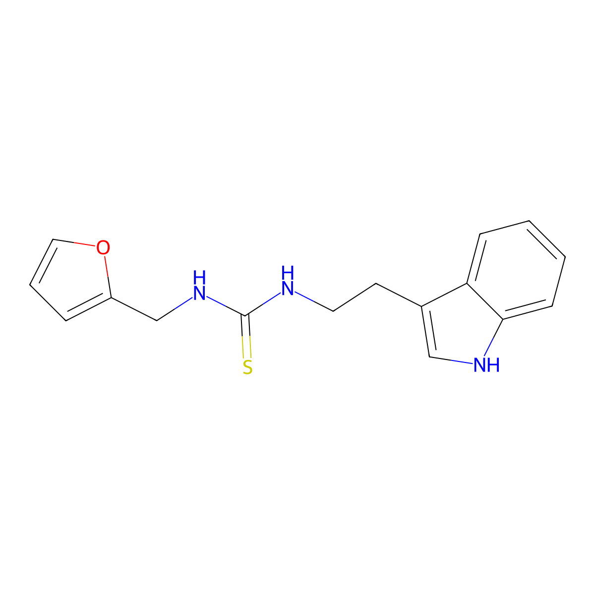 1-(furan-2-ylmethyl)-3-[2-(1H-indol-3-yl)ethyl]thiourea molecular structure, CAS 708252-60-2