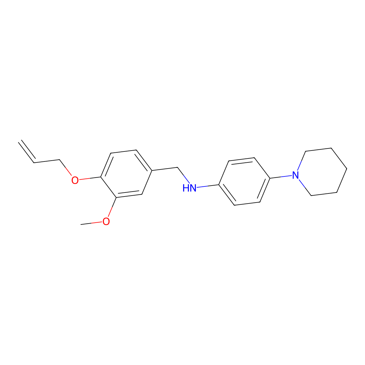 N-[3-methoxy-4-(prop-2-en-1-yloxy)benzyl]-4-(piperidin-1-yl)aniline molecular structure, CAS 708252-94-2