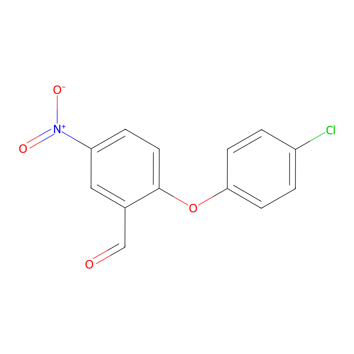 2-(4-Chlorophenoxy)-5-nitrobenzaldehyde molecular structure, CAS 708254-50-6