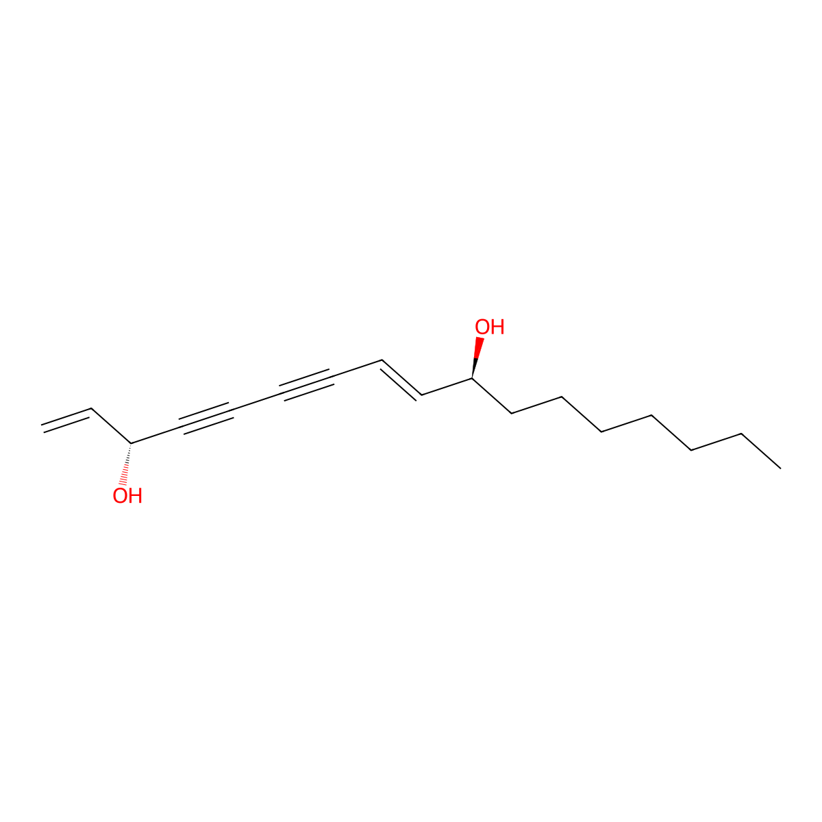 (3R,10S)-Heptadeca-1,8-diene-4,6-diyne-3,10-diol molecular structure, CAS 708257-91-4