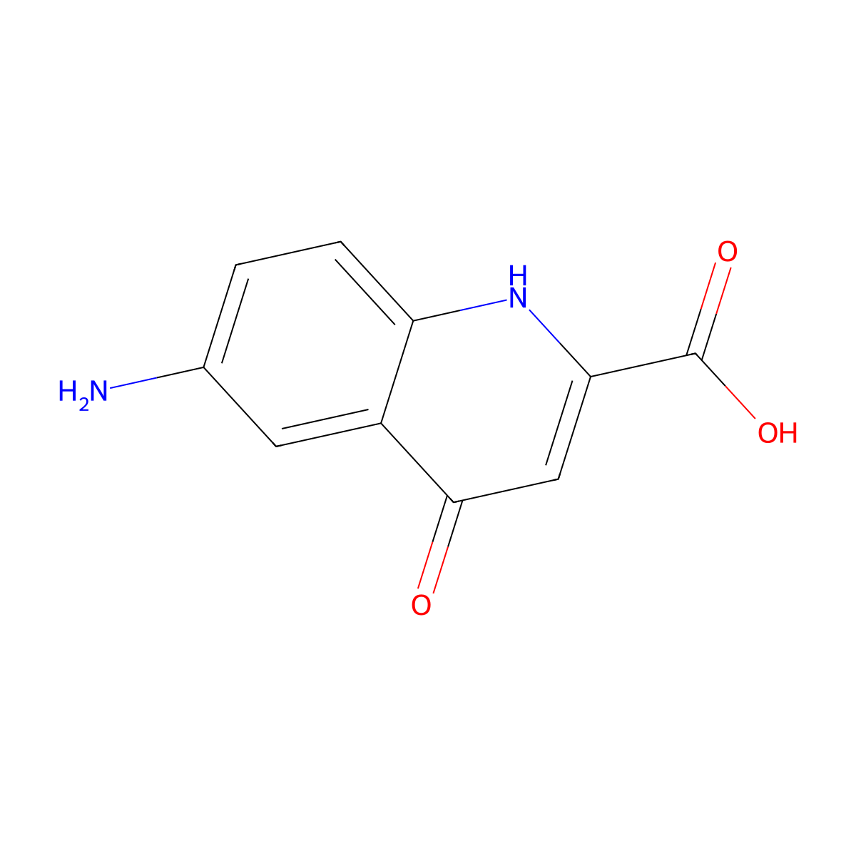 6-Amino-4-hydroxyquinoline-2-carboxylic acid molecular structure, CAS 708258-08-6