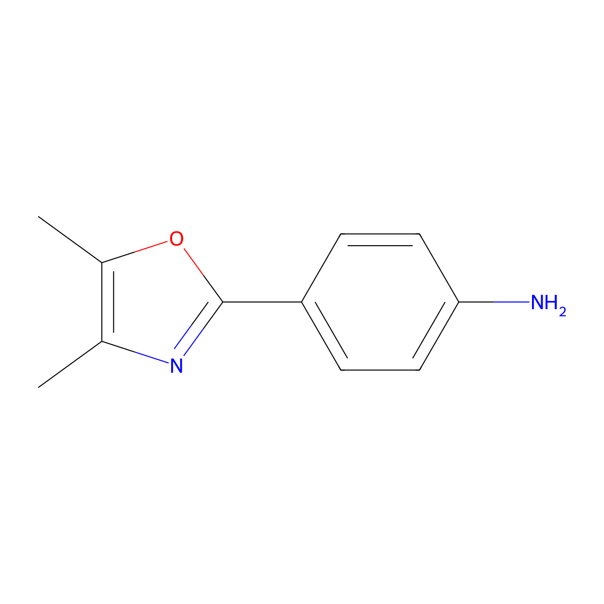4-(Dimethyl-1,3-oxazol-2-yl)aniline molecular structure, CAS 708258-27-9