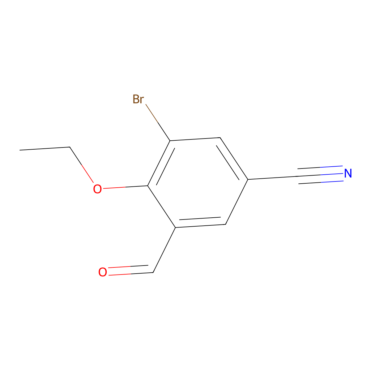 3-Bromo-4-ethoxy-5-formylbenzonitrile molecular structure, CAS 708272-23-5