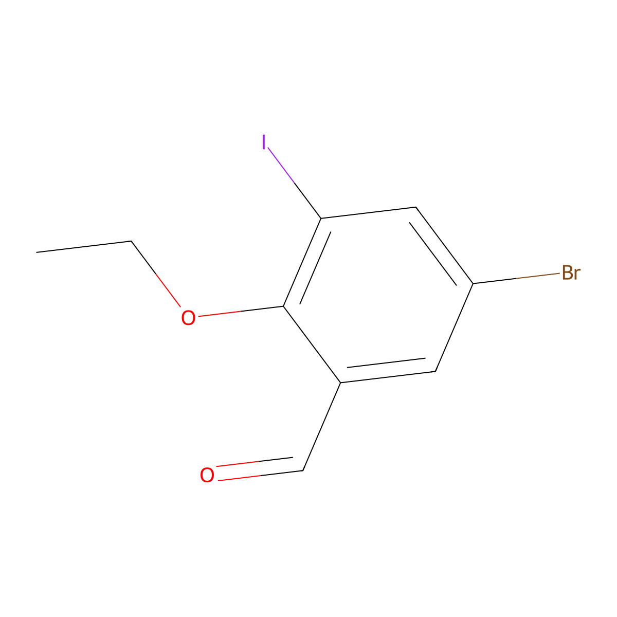 5-Bromo-2-ethoxy-3-iodobenzaldehyde molecular structure, CAS 708272-90-6
