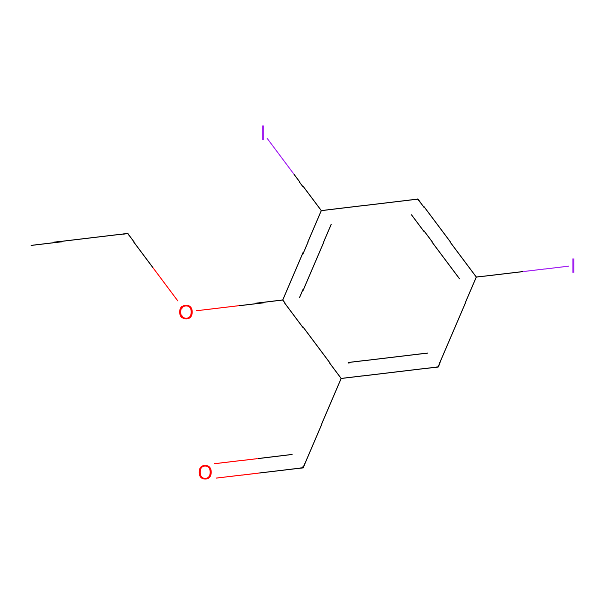 2-Ethoxy-3,5-diiodobenzaldehyde molecular structure, CAS 708272-98-4