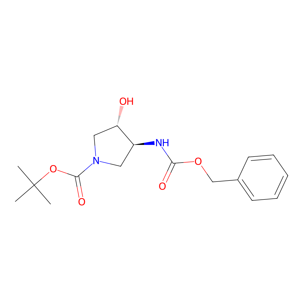 (3S,4S)-1-Boc-4-(Cbz-amino)-3-pyrrolidinol molecular structure, CAS 708273-30-7