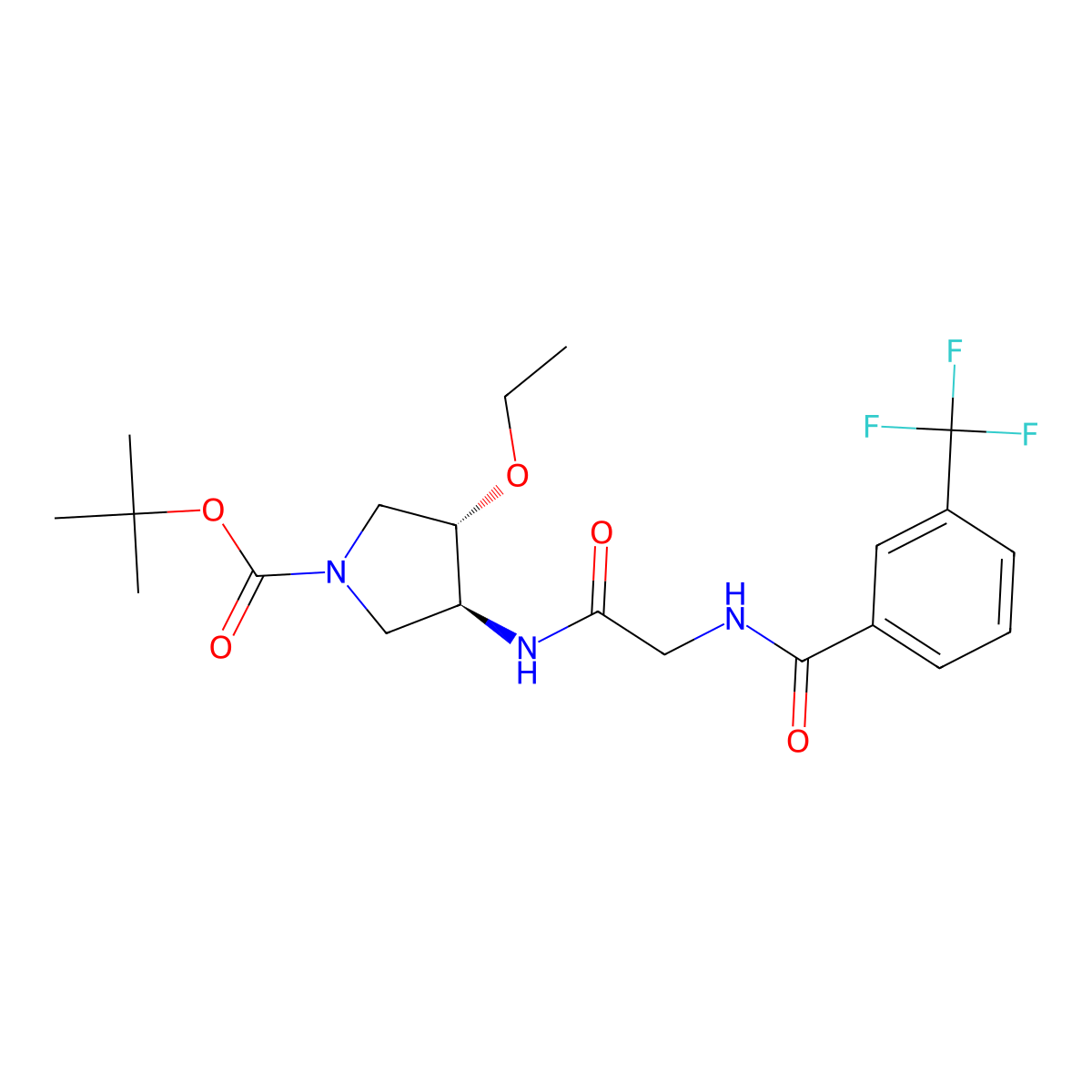 (3S,4S)-tert-Butyl 3-ethoxy-4-(2-(3-(trifluoromethyl)benzamido)acetamido)pyrrolidine-1-carboxylate molecular structure, CAS 708273-41-0