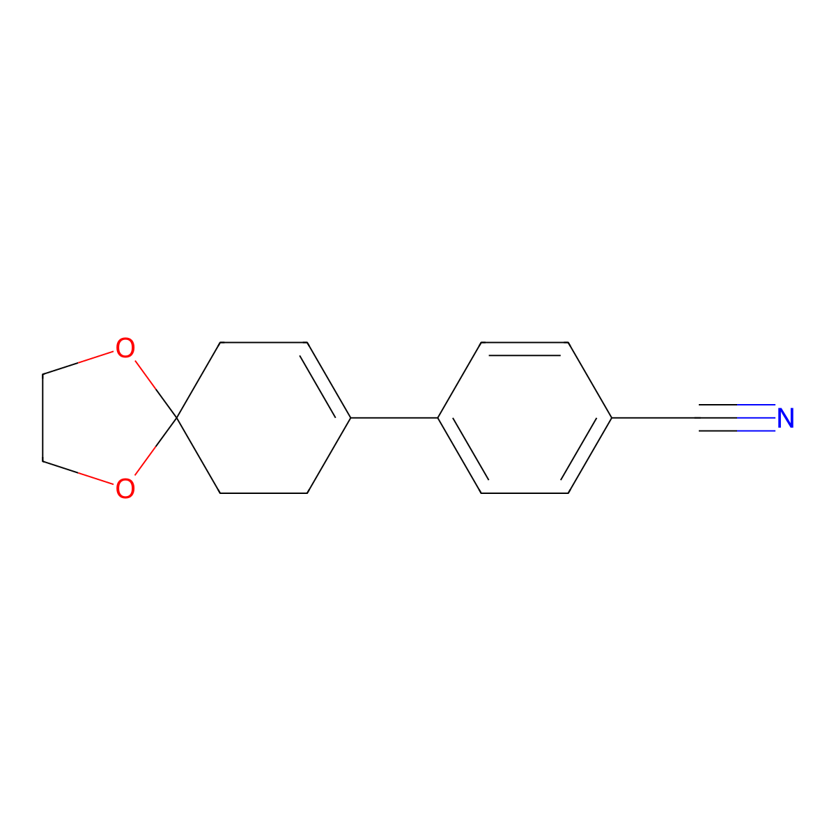4-(1,4-Dioxa-spiro[4.5]dec-7-en-8-yl)benzonitrile molecular structure, CAS 708273-84-1