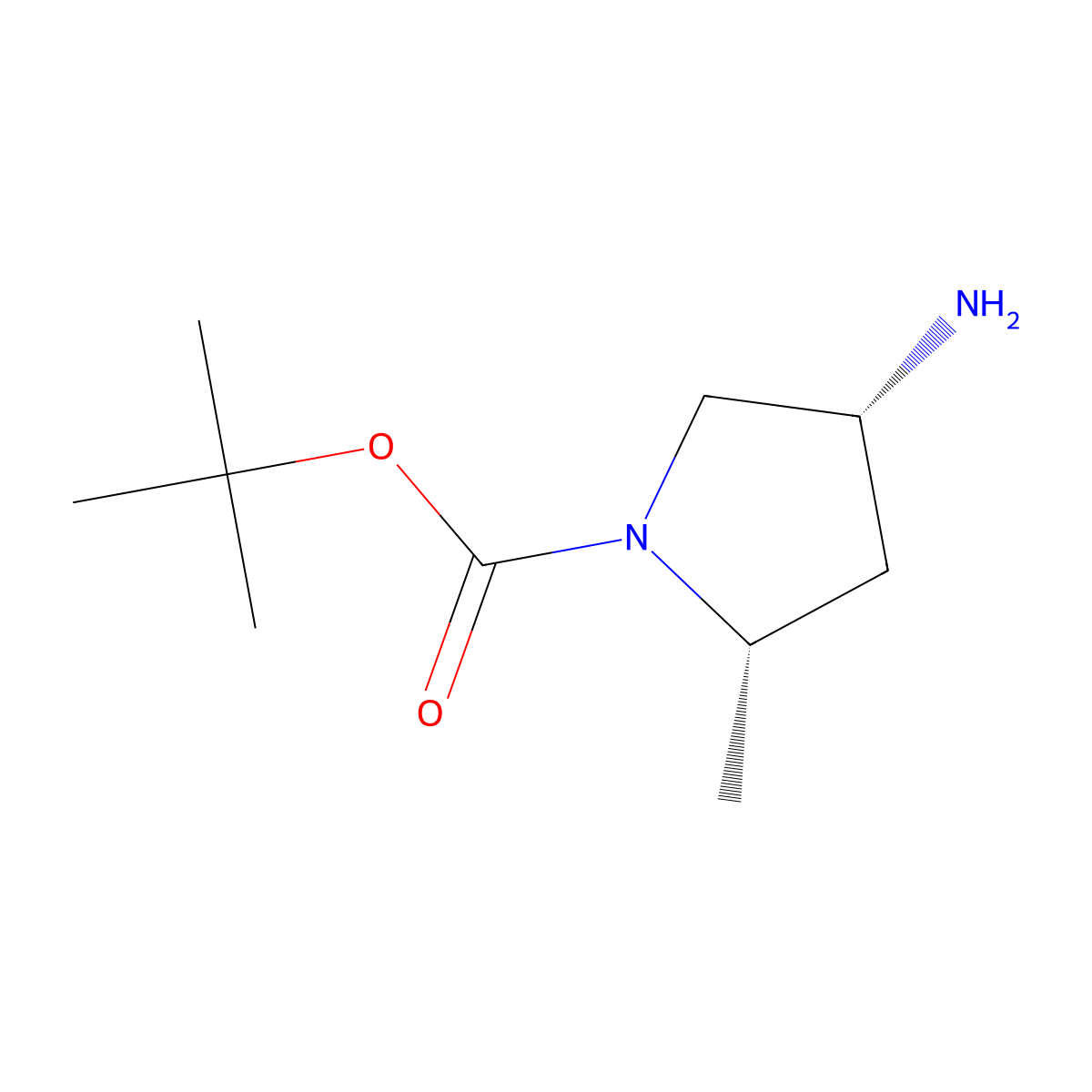 tert-butyl (2S,4R)-4-amino-2-methylpyrrolidine-1-carboxylate molecular structure, CAS 708274-46-8
