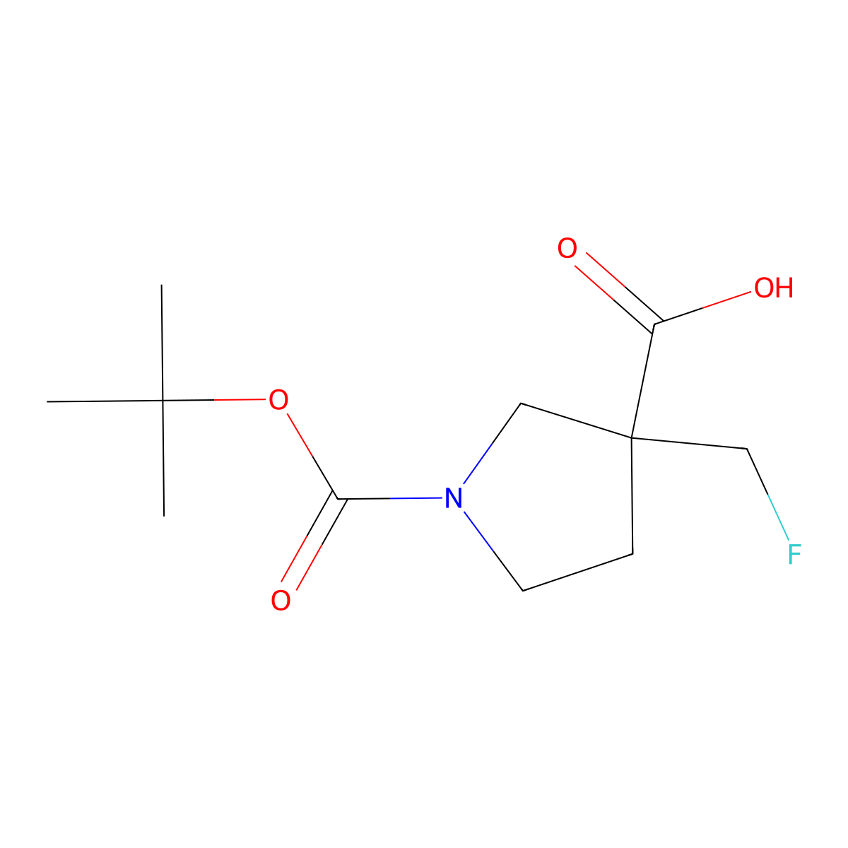 1-(1,1-Dimethylethyl) 3-(fluoromethyl)-1,3-pyrrolidinedicarboxylate molecular structure, CAS 708274-52-6