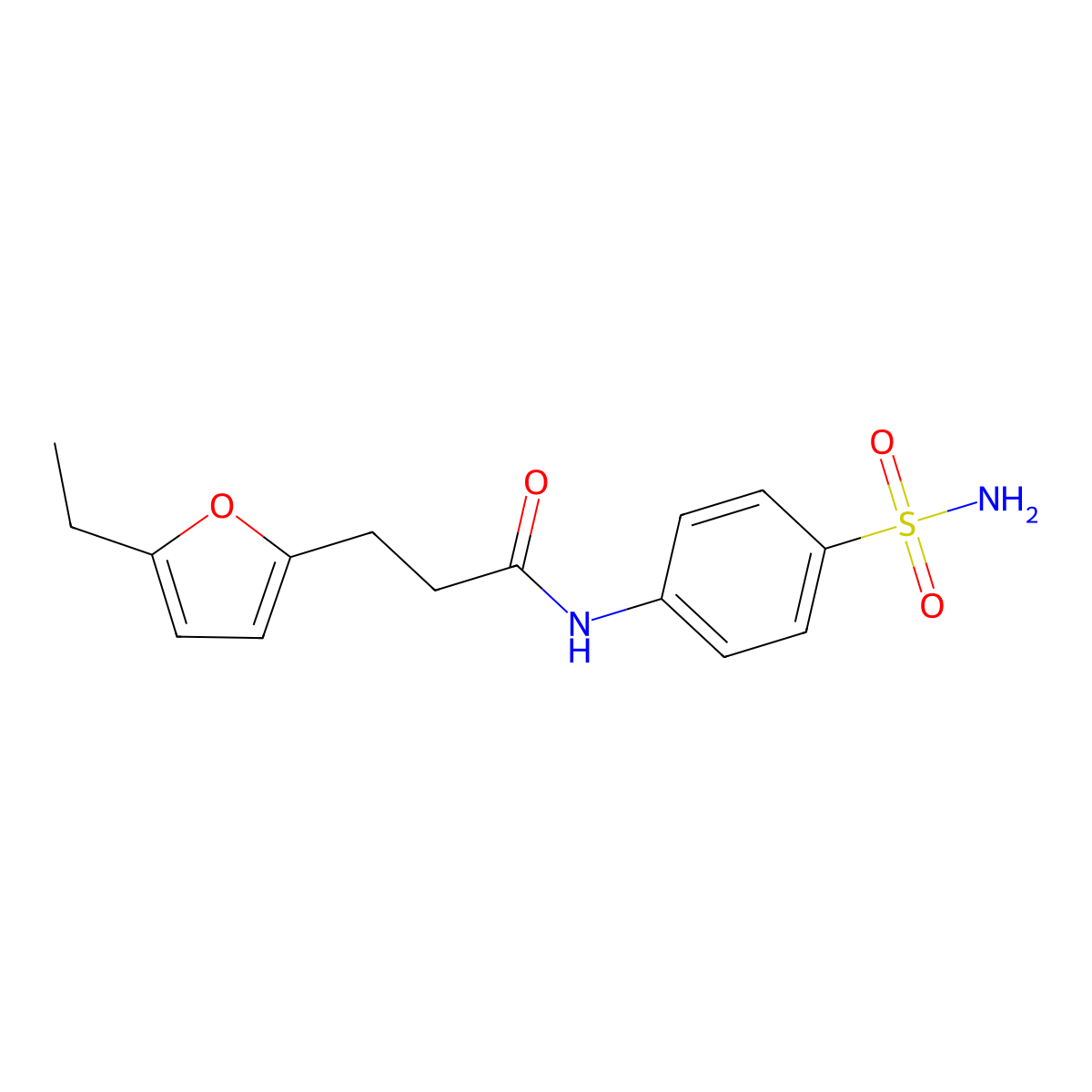 3-(5-ethylfuran-2-yl)-N-(4-sulfamoylphenyl)propanamide molecular structure, CAS 708278-78-8