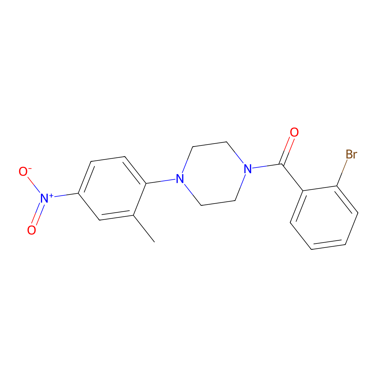 (2-Bromophenyl)-[4-(2-methyl-4-nitrophenyl)piperazin-1-yl]methanone molecular structure, CAS 708279-01-0