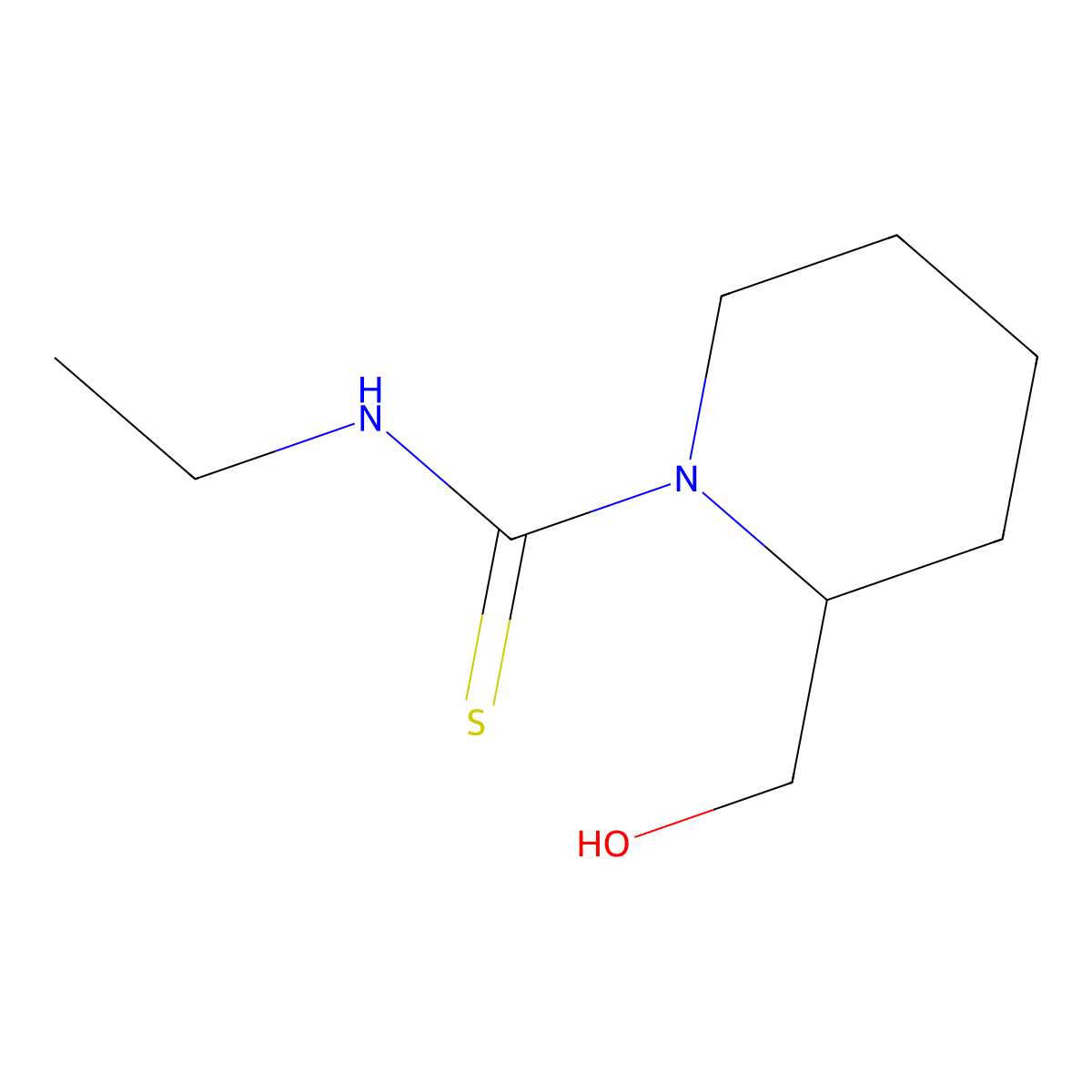 N-ethyl-2-(hydroxymethyl)piperidine-1-carbothioamide molecular structure, CAS 708279-04-3