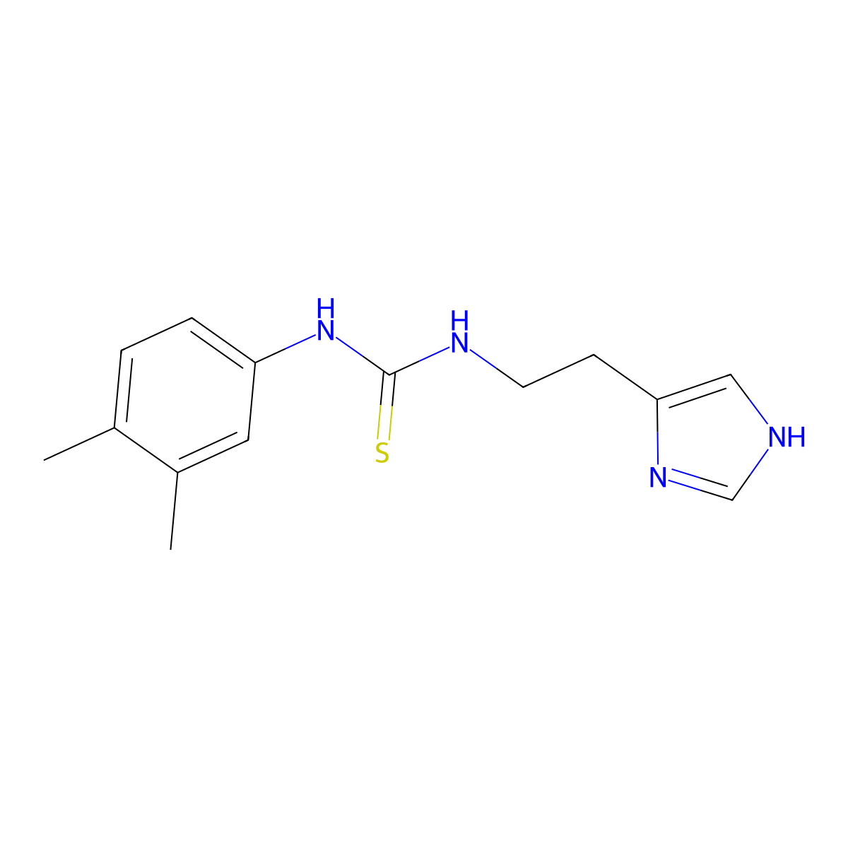 N-(3,4-dimethylphenyl)-N'-[2-(1H-imidazol-4-yl)ethyl]thiourea molecular structure, CAS 708279-12-3