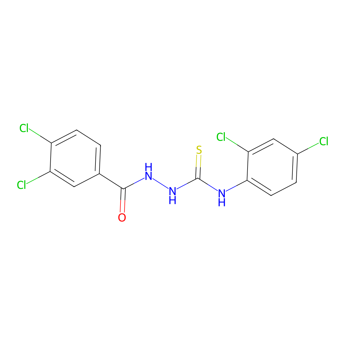 1-[(3,4-Dichlorobenzoyl)amino]-3-(2,4-dichlorophenyl)thiourea molecular structure, CAS 708279-24-7