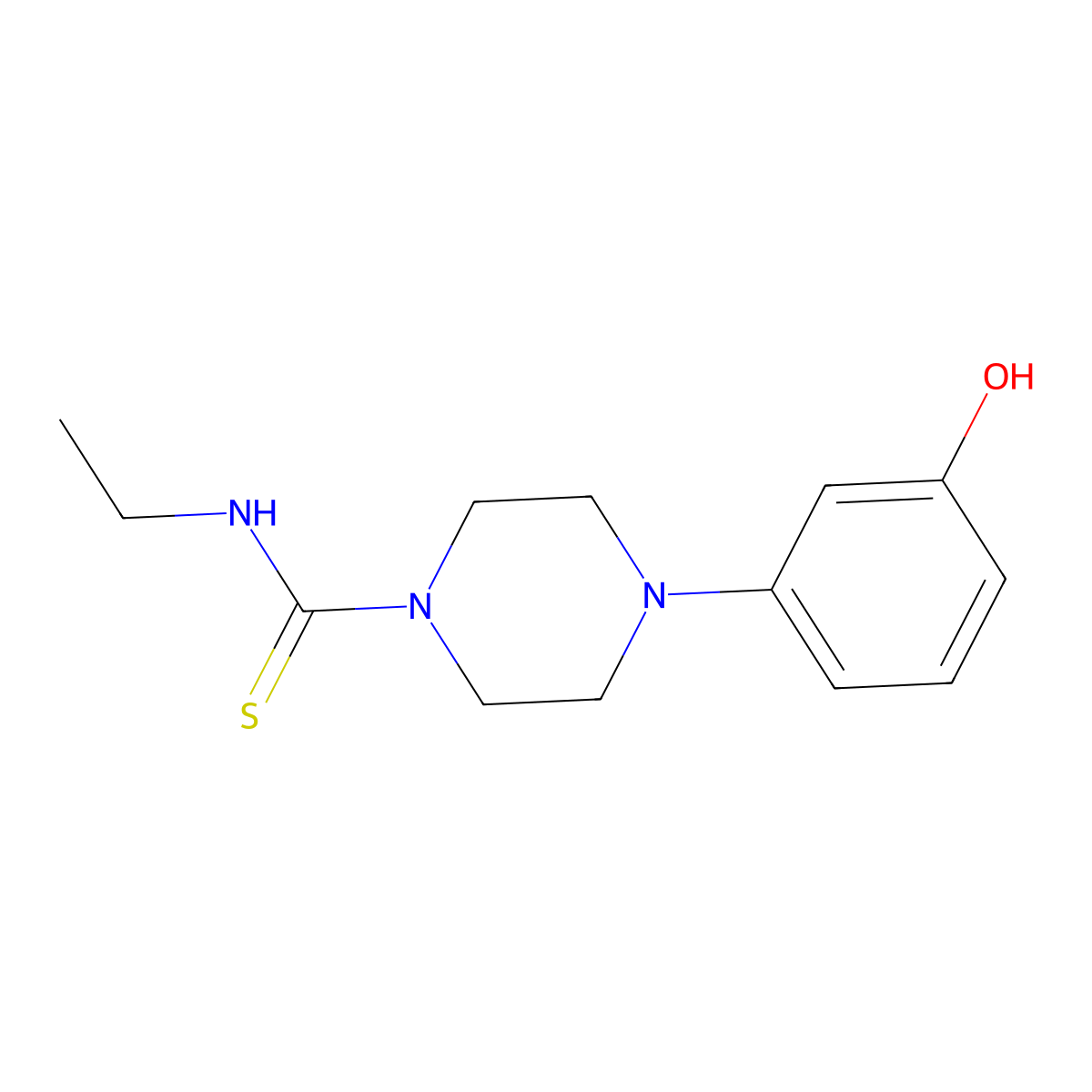 N-ethyl-4-(3-hydroxyphenyl)piperazine-1-carbothioamide molecular structure, CAS 708279-34-9