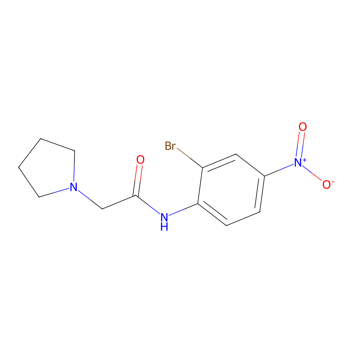 N-(2-bromo-4-nitrophenyl)-2-pyrrolidin-1-ylacetamide molecular structure, CAS 708279-42-9
