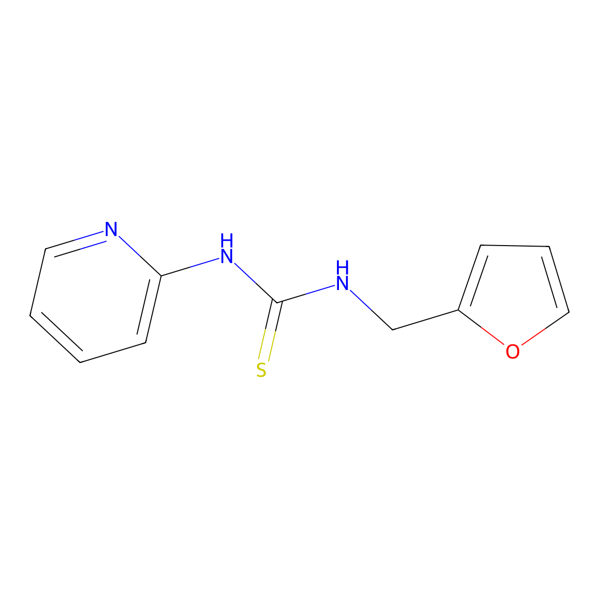 1-(Furan-2-ylmethyl)-3-pyridin-2-ylthiourea molecular structure, CAS 708279-43-0