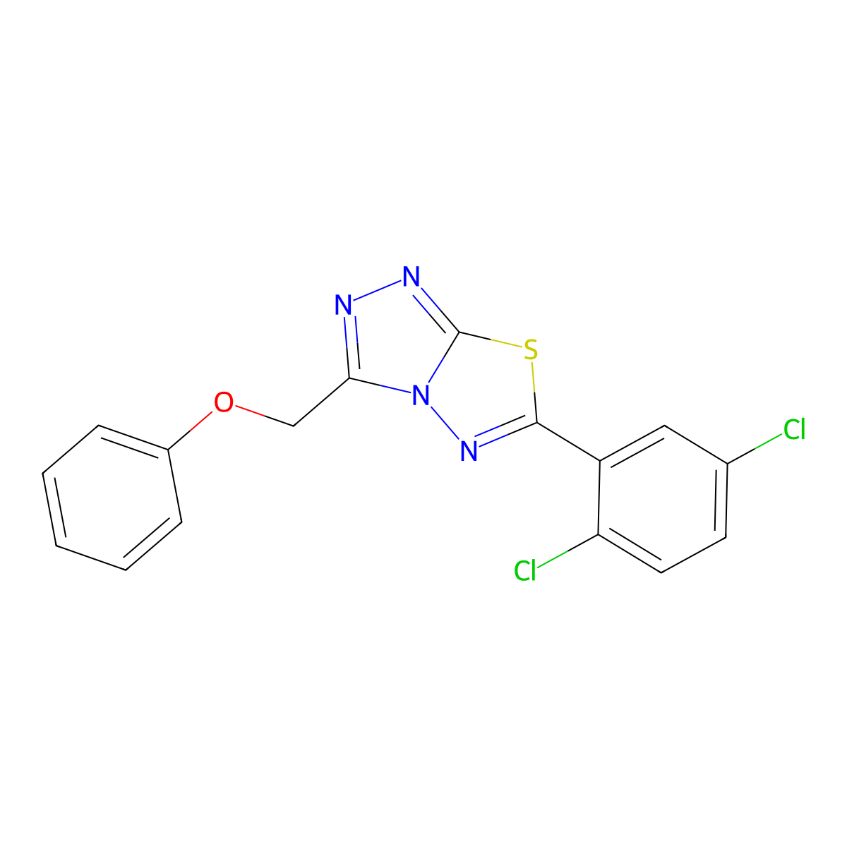 6-(2,5-Dichlorophenyl)-3-(phenoxymethyl)[1,2,4]triazolo[3,4-b][1,3,4]thiadiazole molecular structure, CAS 708279-64-5