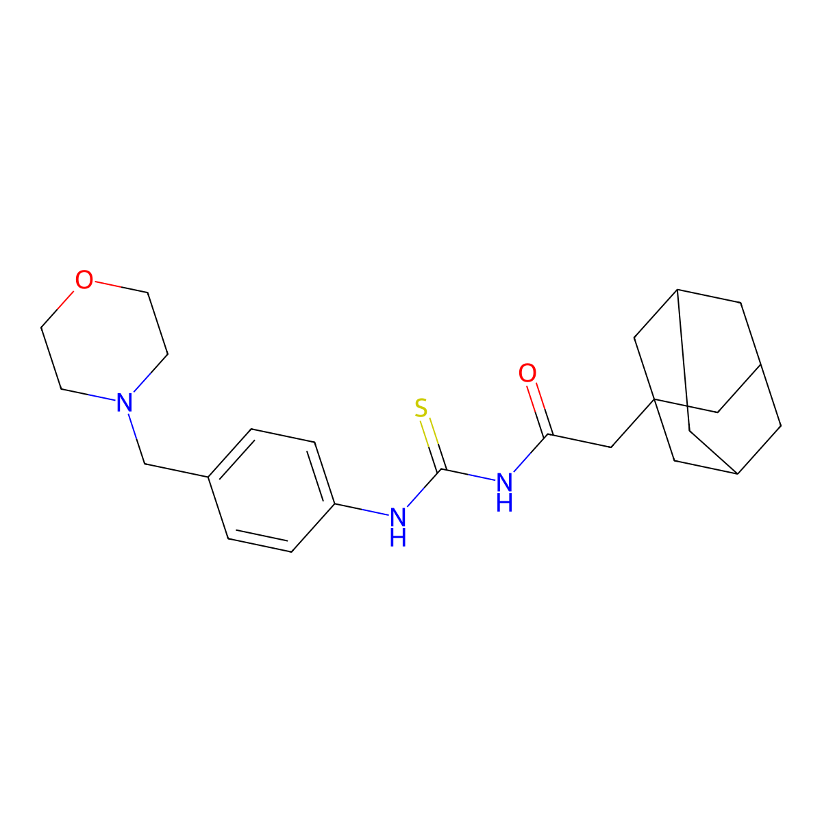 2-(1-adamantyl)-N-[[4-(morpholin-4-ylmethyl)phenyl]carbamothioyl]acetamide molecular structure, CAS 708279-85-0