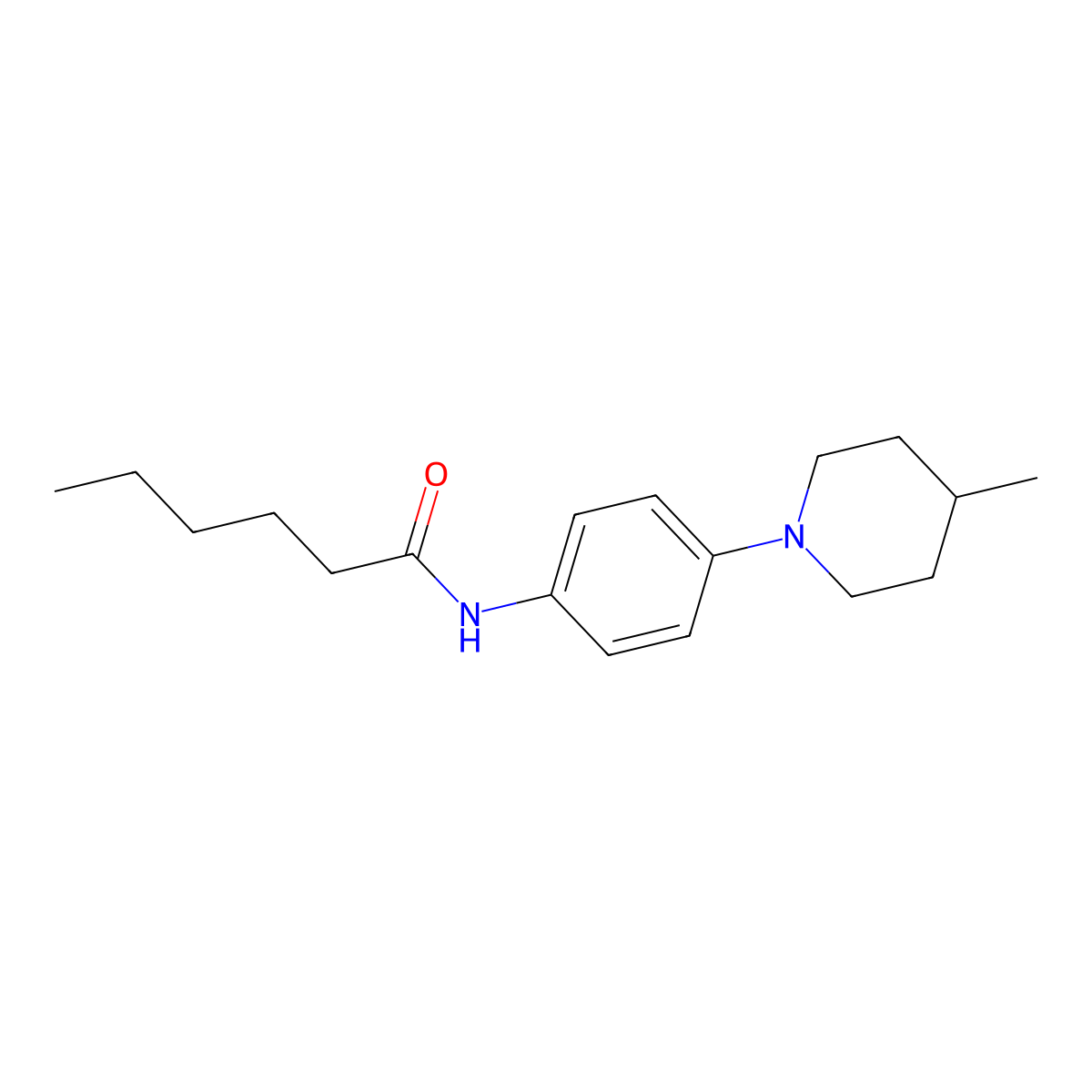 N-[4-(4-methylpiperidin-1-yl)phenyl]hexanamide molecular structure, CAS 708279-92-9