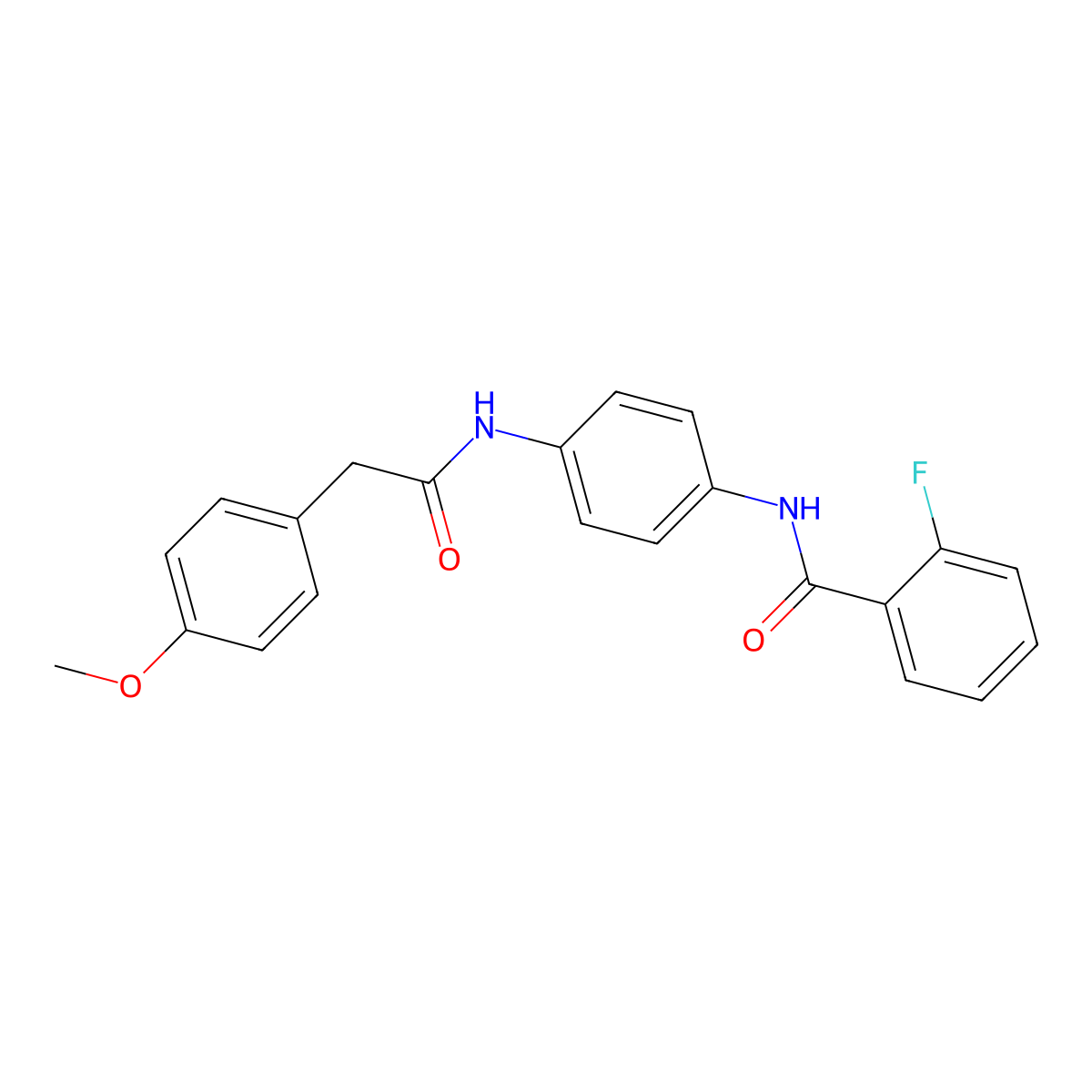 2-fluoro-N-(4-{[(4-methoxyphenyl)acetyl]amino}phenyl)benzamide molecular structure, CAS 708280-05-1