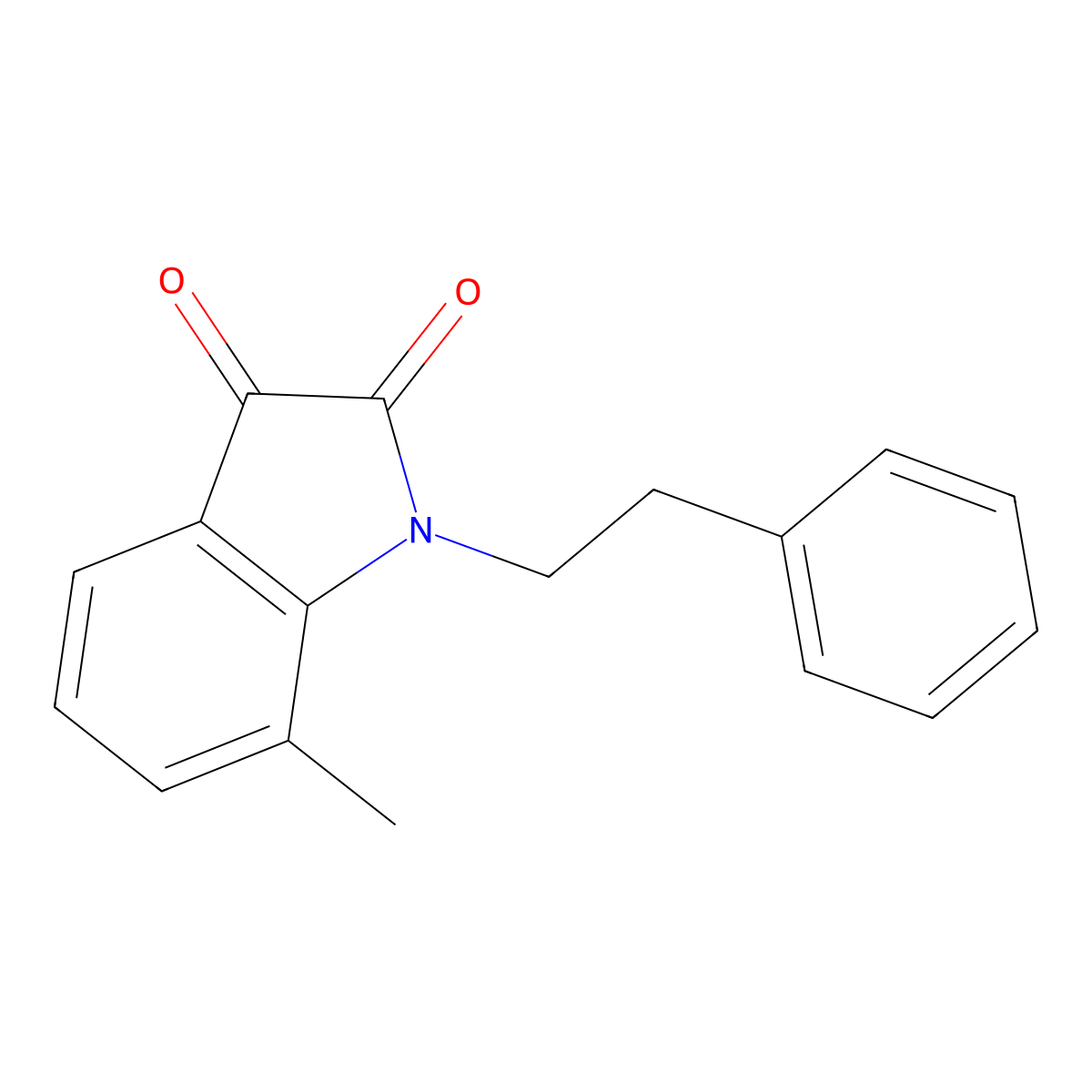7-Methyl-1-phenethylindoline-2,3-dione molecular structure, CAS 708280-06-2