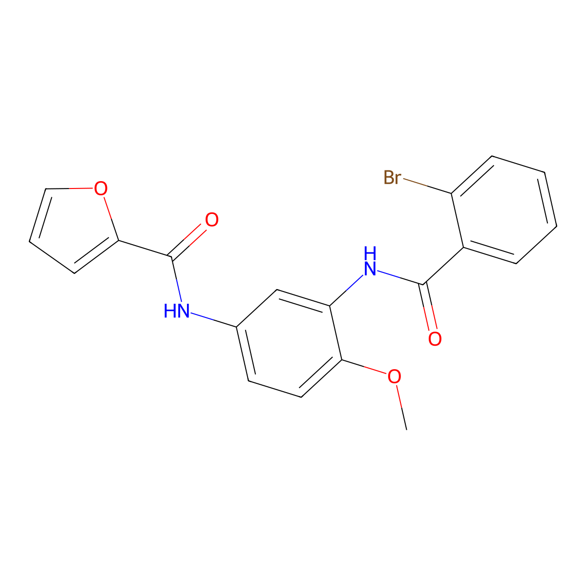 N-[3-[(2-bromobenzoyl)amino]-4-methoxyphenyl]furan-2-carboxamide molecular structure, CAS 708280-07-3