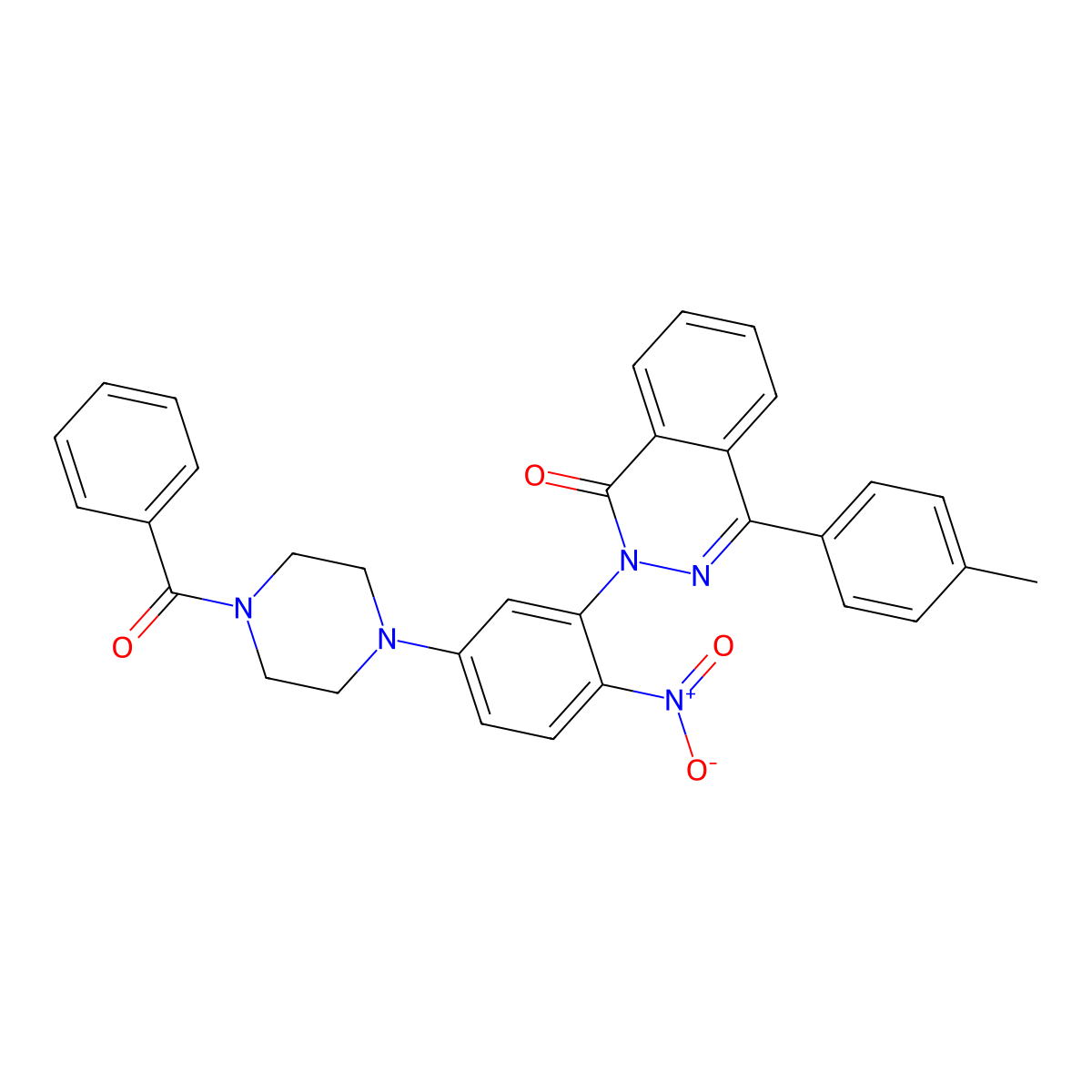 2-[5-(4-Benzoylpiperazin-1-yl)-2-nitrophenyl]-4-(4-methylphenyl)phthalazin-1-one molecular structure, CAS 708280-24-4