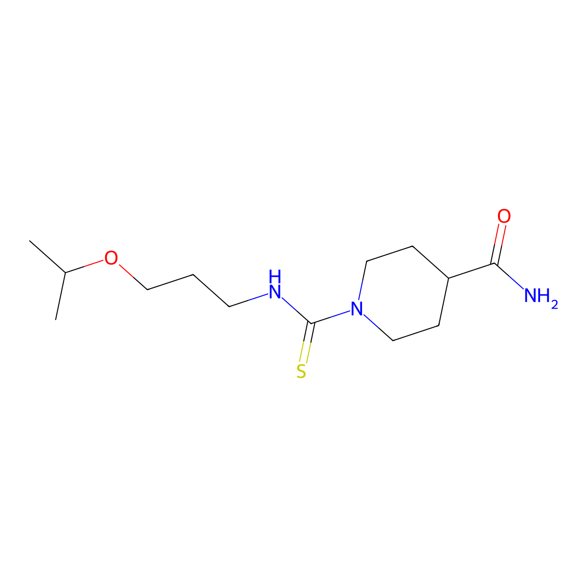 1-(3-Propan-2-yloxypropylcarbamothioyl)piperidine-4-carboxamide molecular structure, CAS 708280-27-7