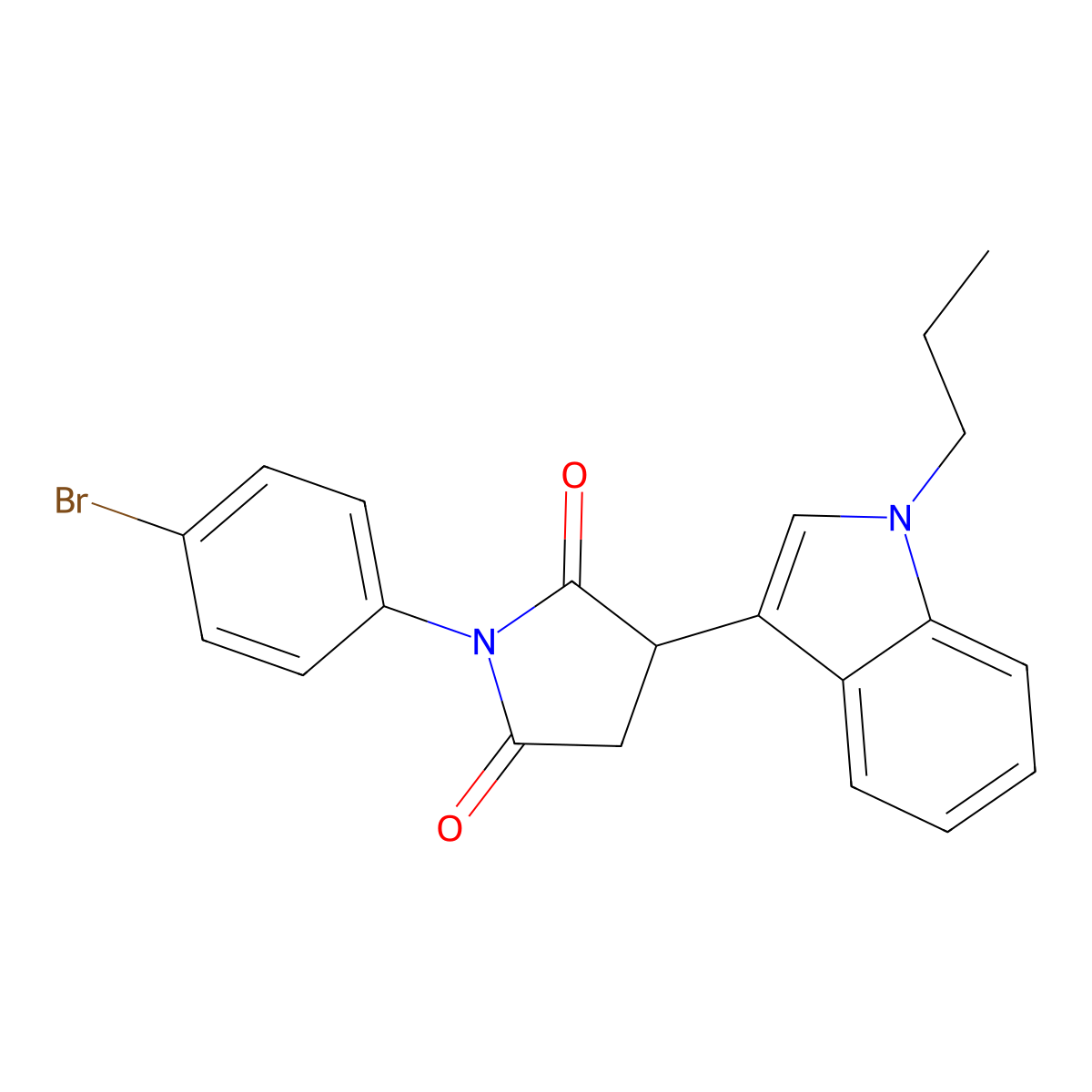 1-(4-bromophenyl)-3-(1-propyl-1H-indol-3-yl)pyrrolidine-2,5-dione molecular structure, CAS 708280-34-6