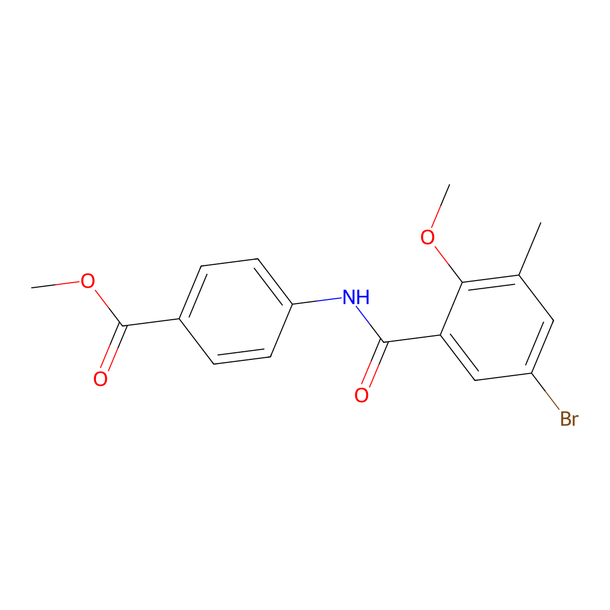 Methyl 4-[(5-bromo-2-methoxy-3-methylbenzoyl)amino]benzoate molecular structure, CAS 708280-48-2