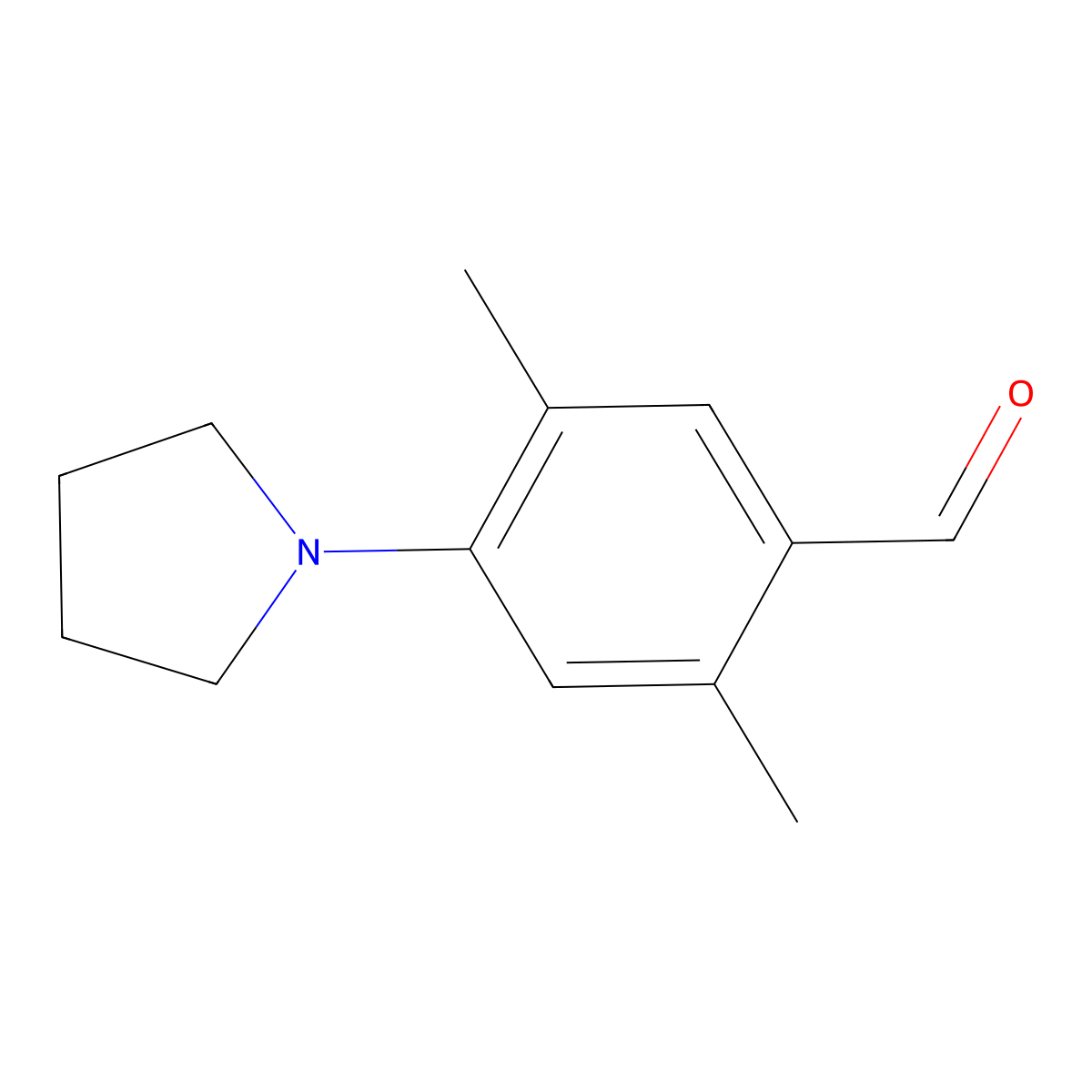2,5-Dimethyl-4-pyrrolidin-1-yl-benzaldehyde molecular structure, CAS 708280-61-9