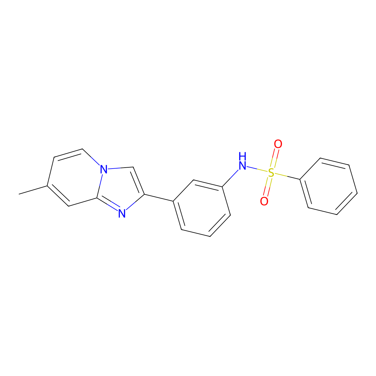 N-[3-(7-methylimidazo[1,2-a]pyridin-2-yl)phenyl]benzenesulfonamide molecular structure, CAS 708280-77-7