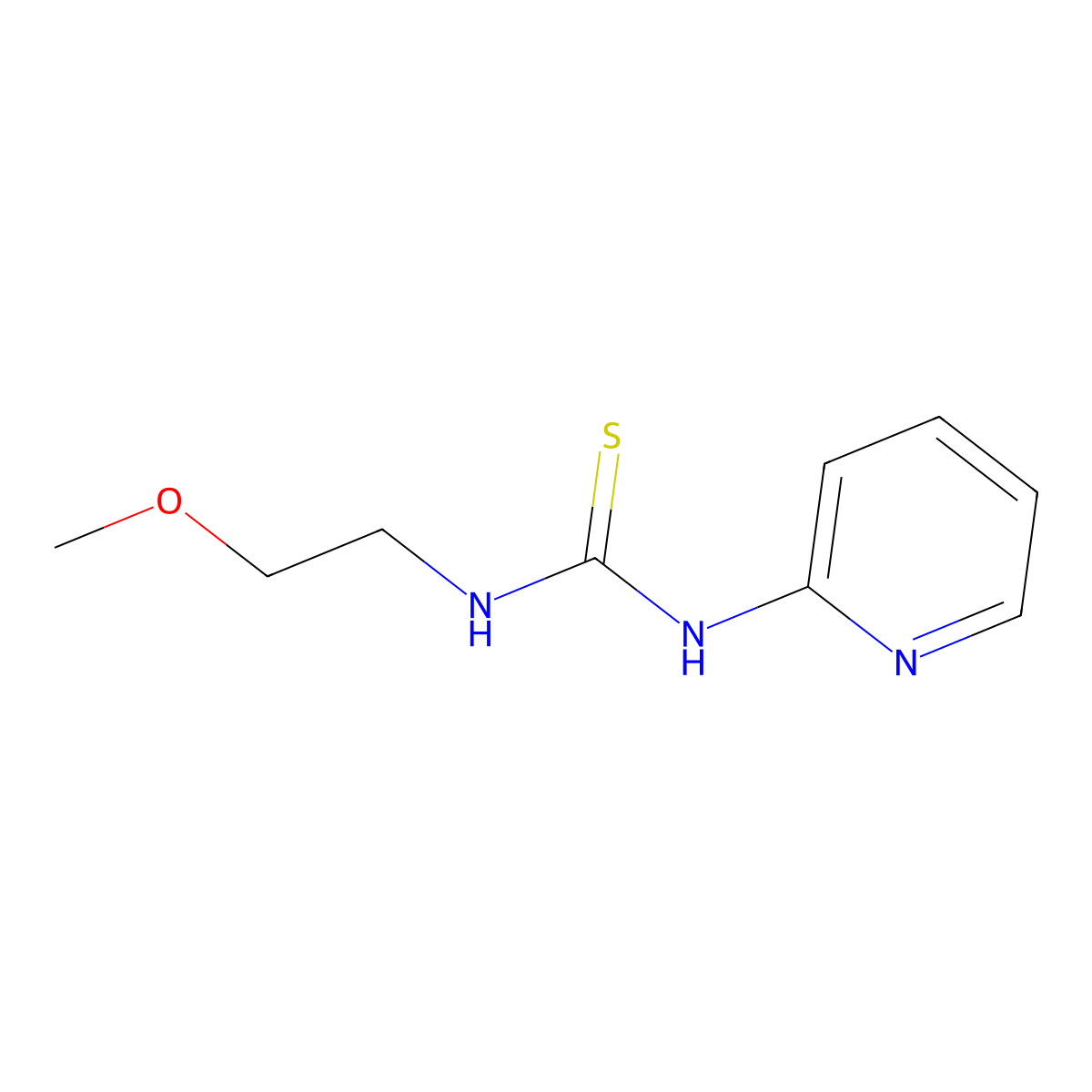 1-(2-Methoxyethyl)-3-pyridin-2-ylthiourea molecular structure, CAS 708280-79-9