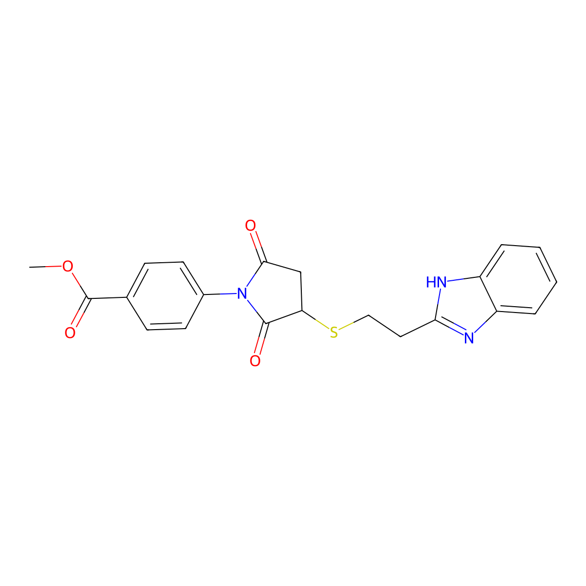 methyl 4-(3-{[2-(1H-benzimidazol-2-yl)ethyl]sulfanyl}-2,5-dioxopyrrolidin-1-yl)benzoate molecular structure, CAS 708280-86-8