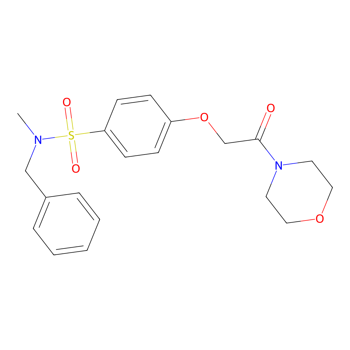N-benzyl-N-methyl-4-(2-morpholin-4-yl-2-oxoethoxy)benzenesulfonamide molecular structure, CAS 708281-23-6